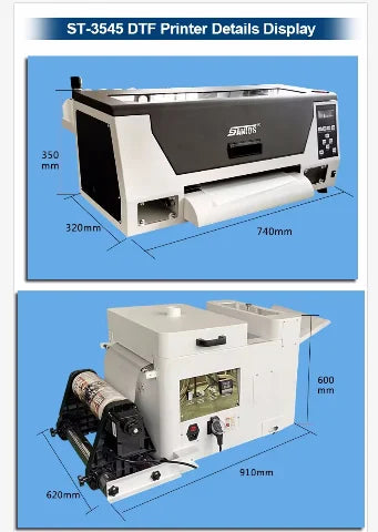 Mini desktop DTF printer 30cm portable Clothing print machine DTF film powder shaking dryer A3 DTF plotter with one XP600 head