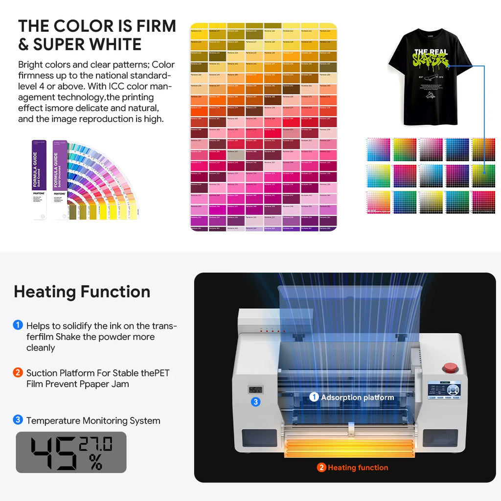 Professional A3 DTF Transfer Printer with XP600 Head Industrial Machine for Film Printing CMYK and White Ink Ready to Ship
