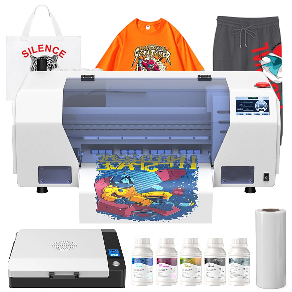FREE SHIPPING USA Warehouse Cheap A3 Epson XP600 Head 33CM Pet Film with Oven Printer Package Flatbed DTF Printer for T-Shirt