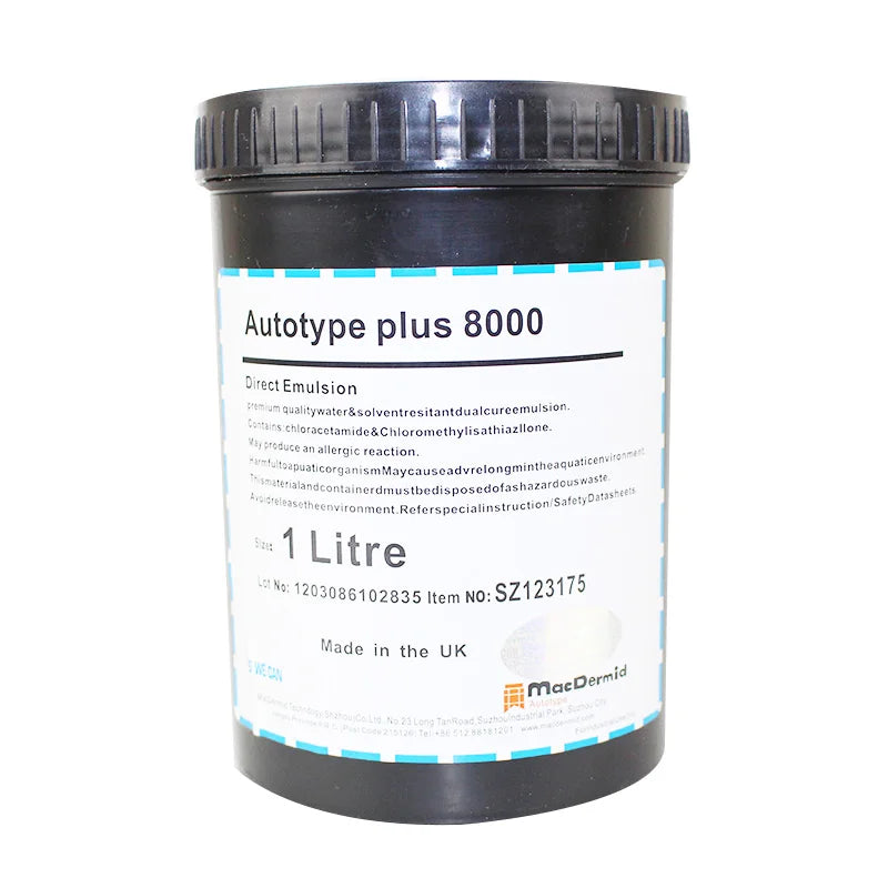 Autotype Plus 7000/8000 Blue Textile Pure Photopolymer Screen Printing Emulsion Photo-sensitive Resist for Silk Screen Printing