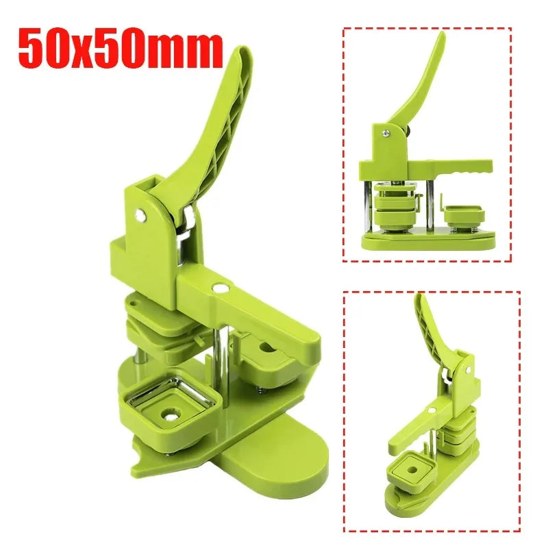 50x50mm Square Refrigerator Badge Press Machine Rotating Manual Making Fridge Magnet Badge Pins for Business Gifts Home Office