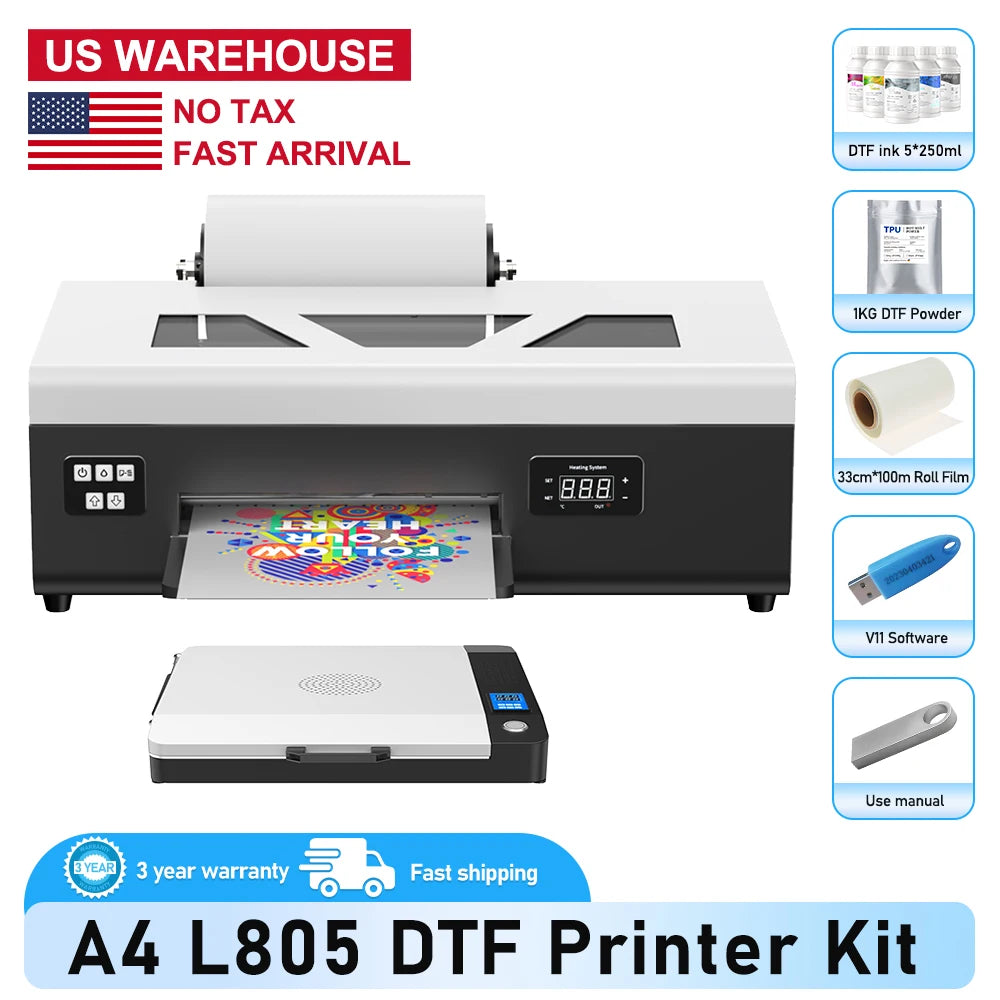A4 DTF Printer For Epson L805 DTF Printer Direct Printing Transfer For Clothing Fabric T-shirt jean bag printing machine A4 DTF