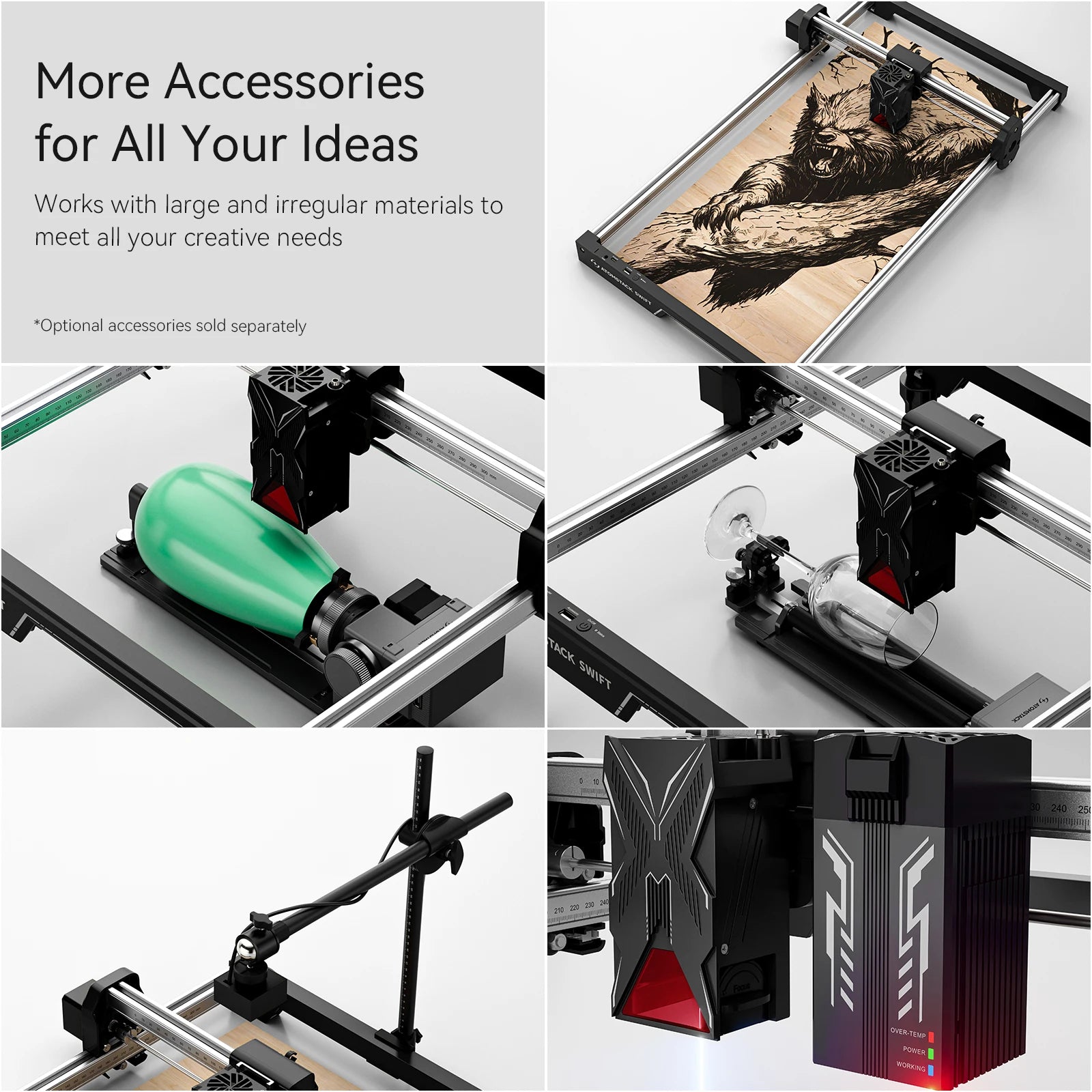 ATOMSTACK Swift 7W/12W Portable Laser Engraver Cutter DIY Laser Machine for Engraving Logos on Wood Acrylic Glass Leather