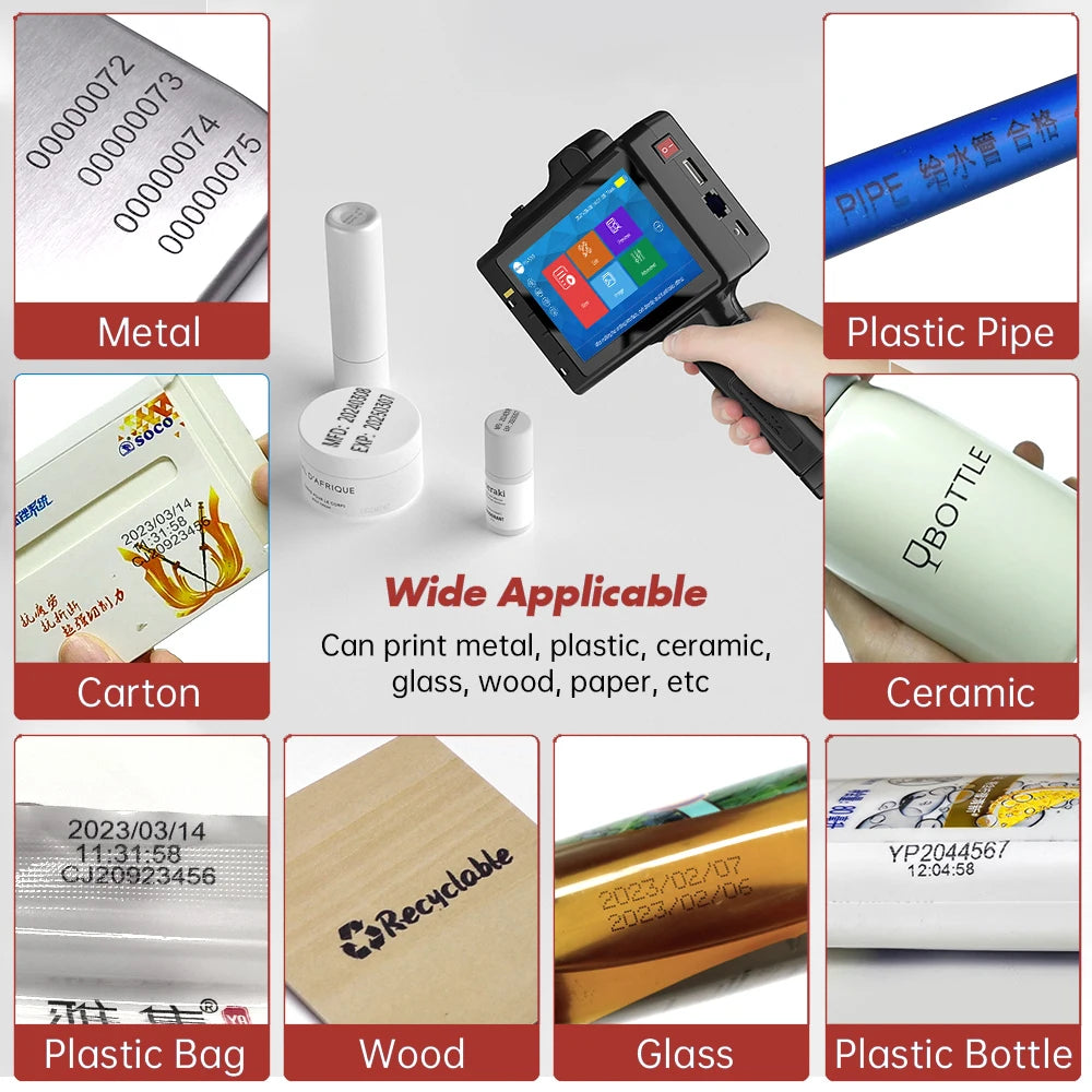 WILLITA S10 25.4mm Portable Handheld Inkjet Printer Print Gun Expire Date Serial Number Logo Coding Machine Business Printer