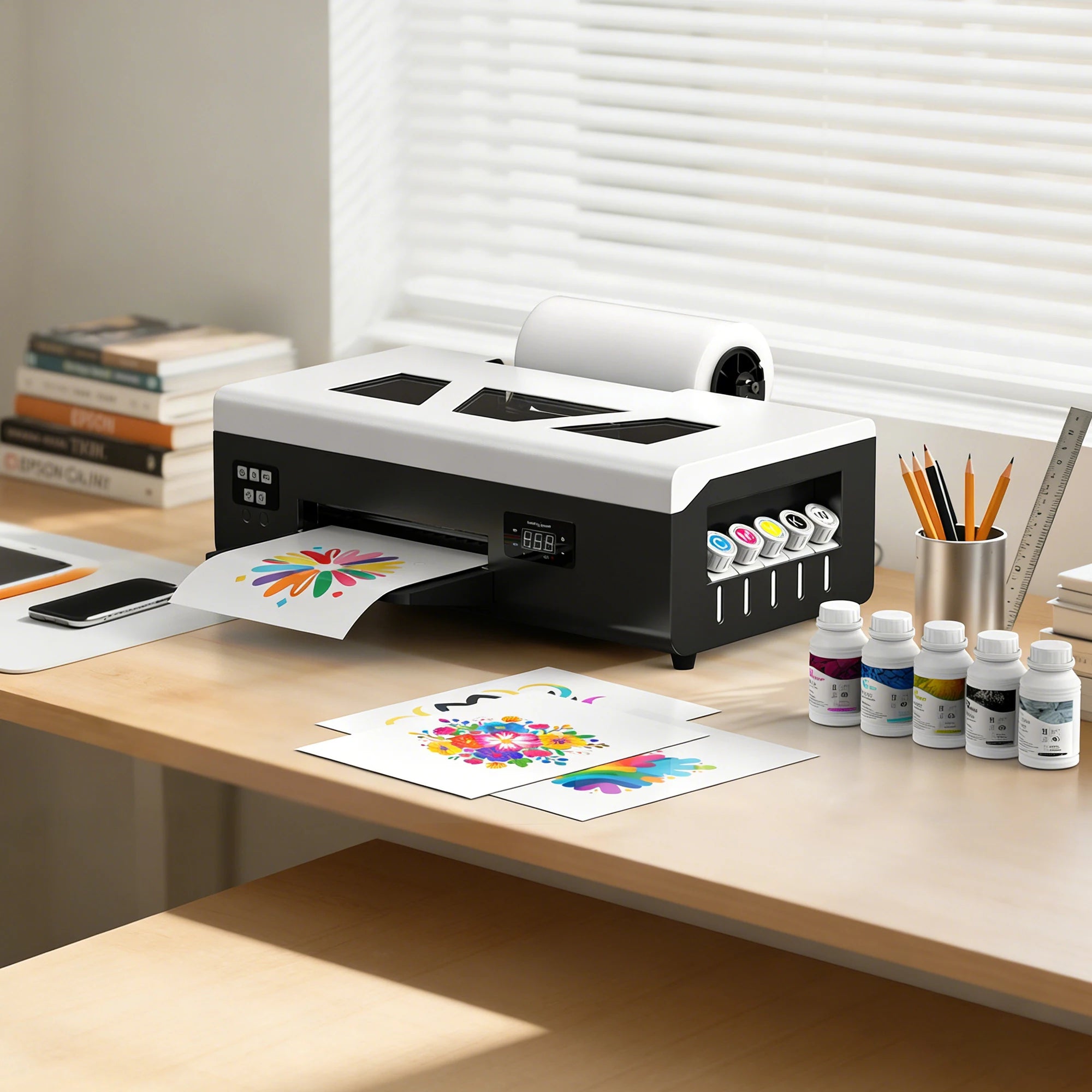 A4 DTF Printer L805 Printhead 21cm 8.2" Roll to Roll Direct to Film Transfer DTF Printing Machine for T-shirt Textile Clothes
