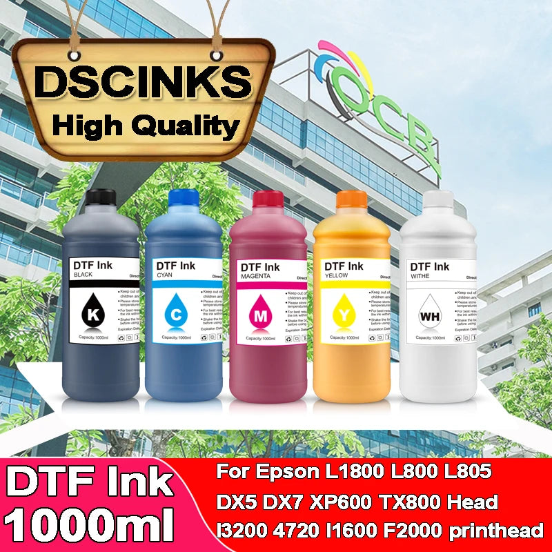 1000ML 5Colors DTF ink kit for direct transfer film for PET film all desktop & large format DTF printer BK C M Y White color