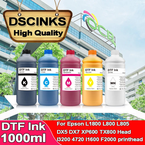 1000ML 5Colors DTF ink kit for direct transfer film for PET film all desktop & large format DTF printer BK C M Y White color