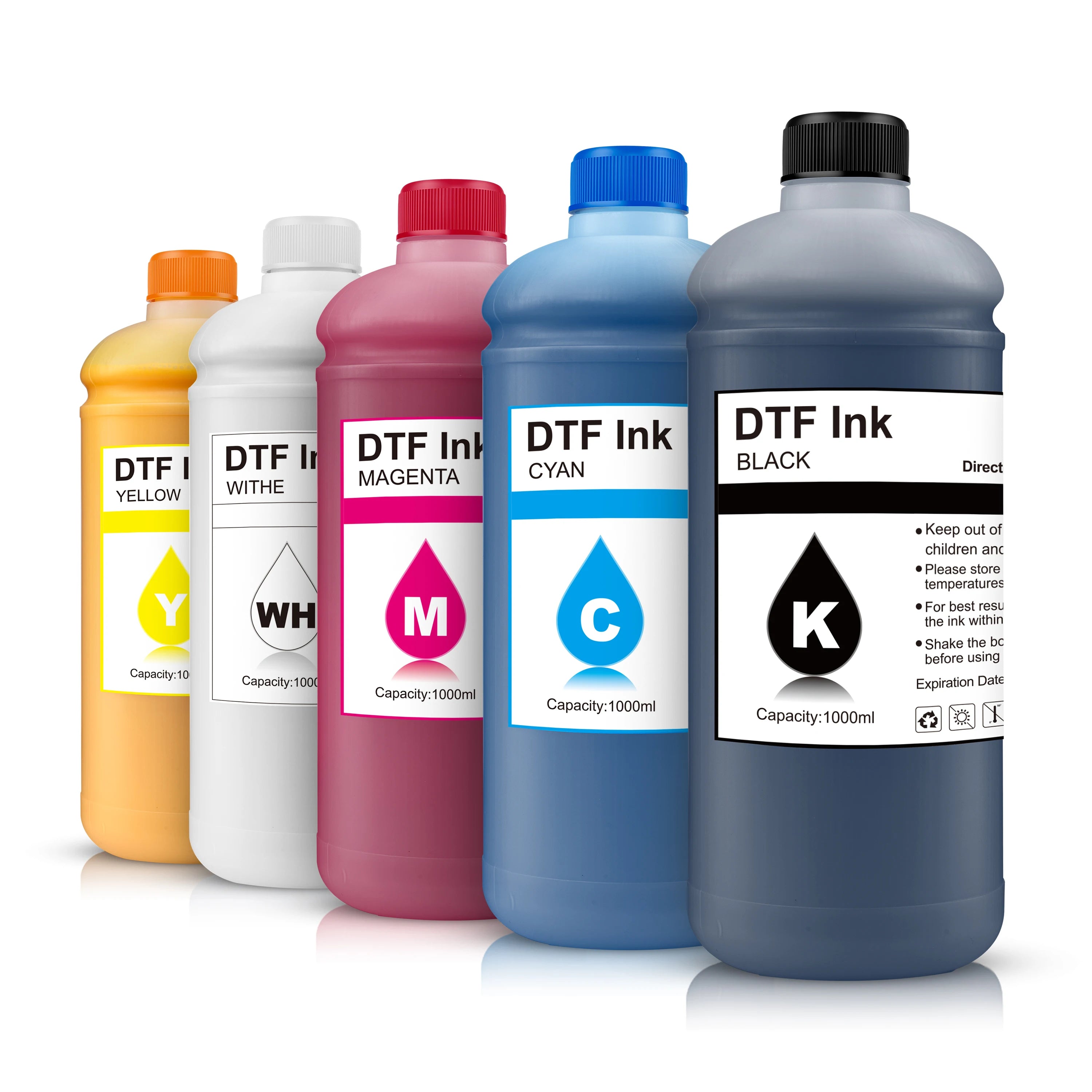 1000ML 5Colors DTF ink kit for direct transfer film for PET film all desktop & large format DTF printer BK C M Y White color
