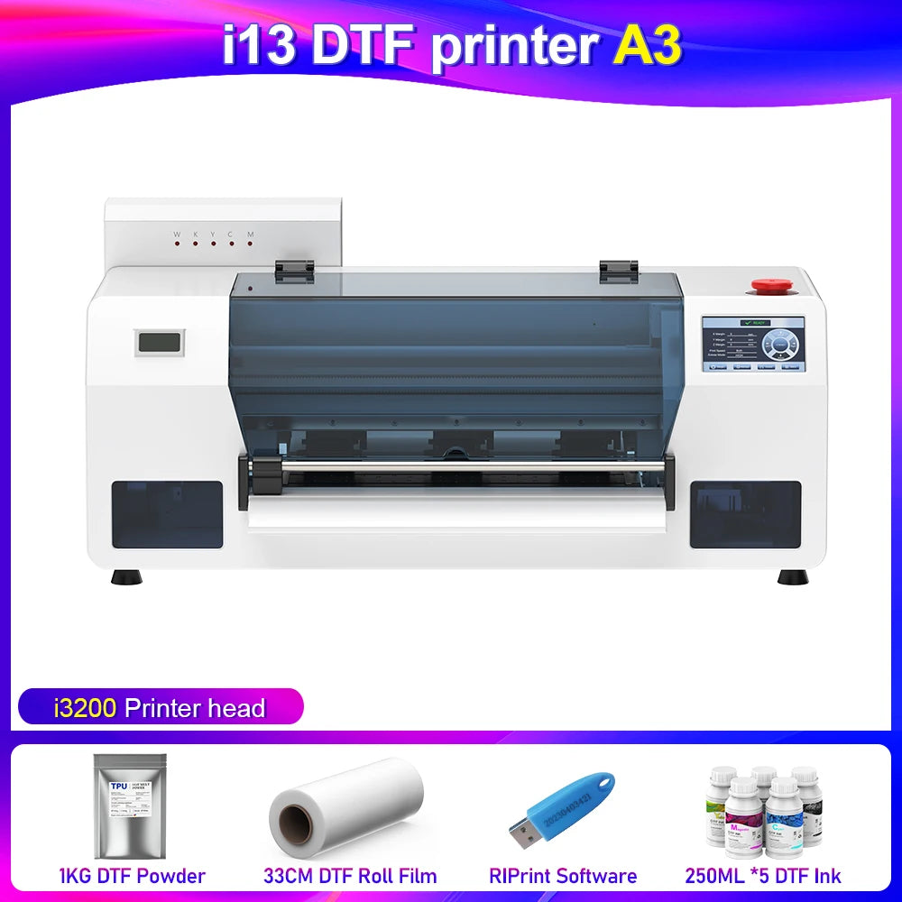 OYfame A3 DTF Printer impresora dtf A3 with dtf oven For Epson I3200 DTF Printer Directly To Film t shirt printing Machine A3