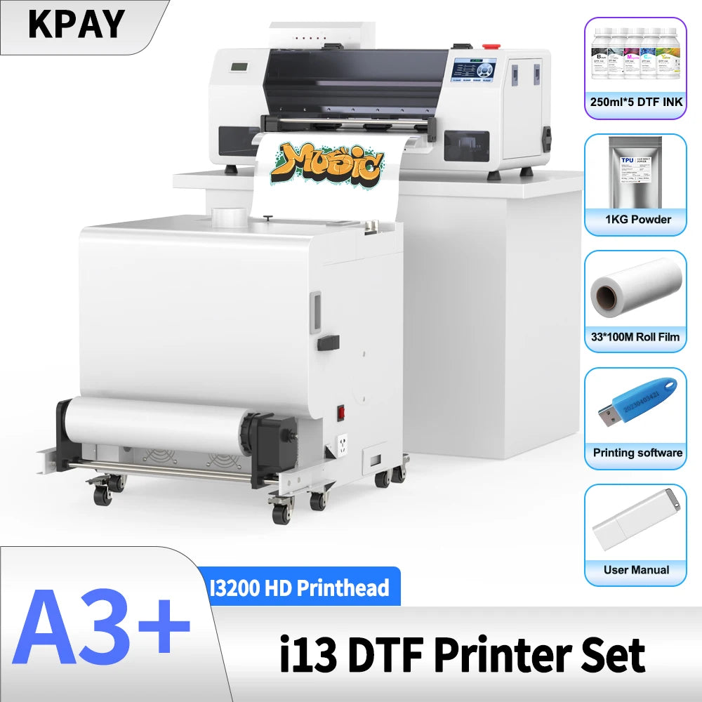 A3 i3200 DTF Printer Impresora For Epson I3200HD Printer A3 DTF T-shirt Printing Machine With Oven DTF Direct Transfer Printer