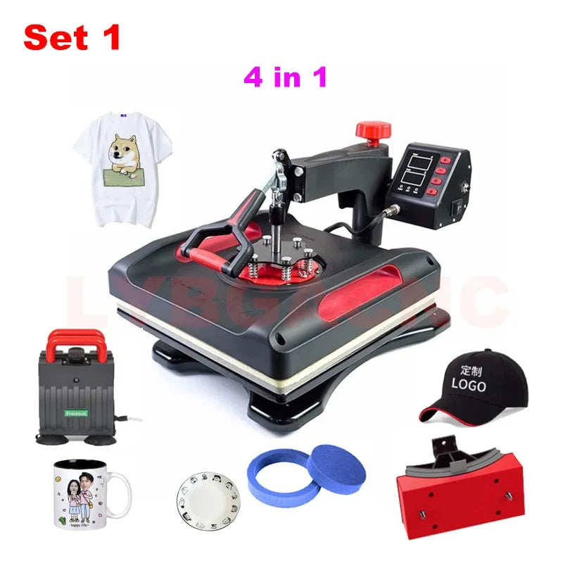 8 In 1 Combo Sublimation Printer Heat Transfer Heat Press Machine For DIY Cap Mug Plate T-shirts Bottle Phone Case Hot Stamping