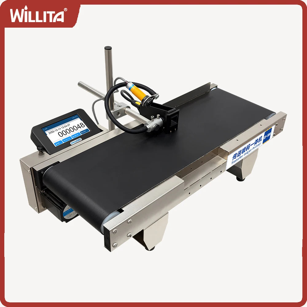 Willita Online Automatic Inkjet Printer With Mini Conveyor Belt Inkjet Printer 12.7mm Or 25.4mm Available For Plastic Metal