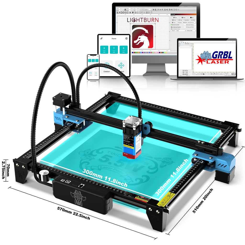 TwoTrees TTS-10 PRO Laser Engraving Machine 40W/80W APP Wifi Control Metal Laser Engraver Acrylic Wood CNC Cutting Machine