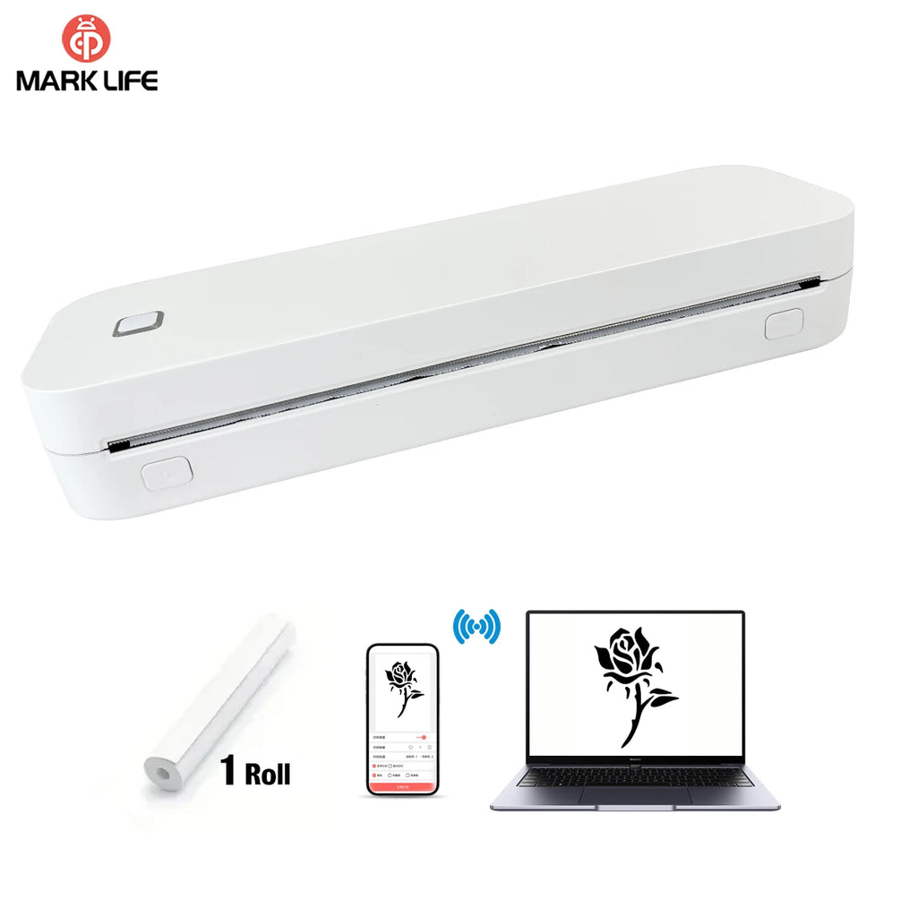 Marklife Thermal A4 Paper Printer D210 Portable Bluetooth Thermal Tattoo PrinterCompatible ios/Android For Home School Office