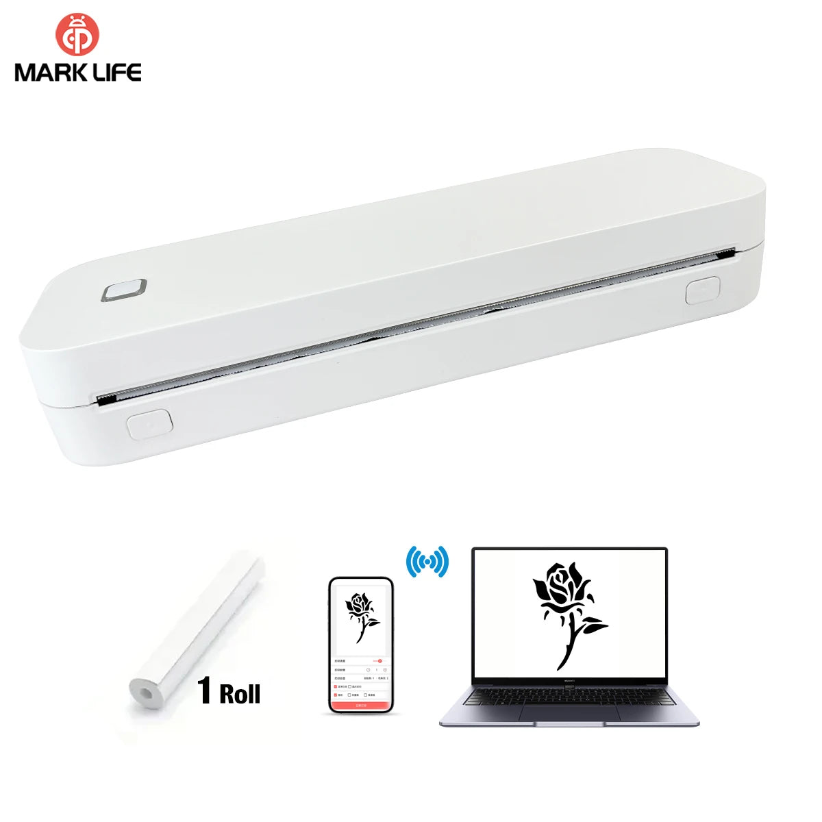 Marklife Thermal A4 Paper Printer D210 Portable Bluetooth Thermal Tattoo PrinterCompatible ios/Android For Home School Office