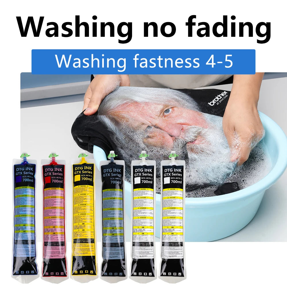 Winnerjet 700ML/Bag DTG Textile Ink Bag With Chip For Brother GTX-422 GTX-423 GTX-425  GTX  GTX PRO printer