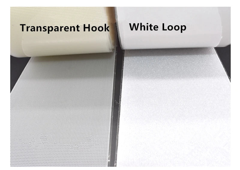 Self-Adhesive Transparent Hook Fastener Tape White Loop 110mm Wide Magic Tape For DIY Window Door Curtain Sofa Clothing Sewing