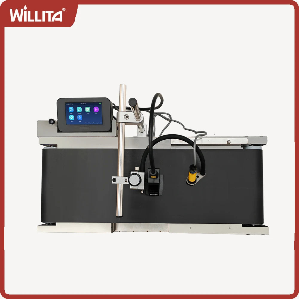 Willita Online Automatic Inkjet Printer With Mini Conveyor Belt Inkjet Printer 12.7mm Or 25.4mm Available For Plastic Metal