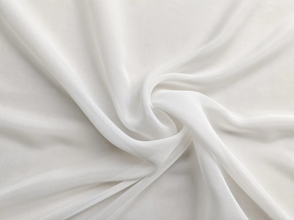 53'' Wide By Meters Mulberry Silk Cotton Chiffon Gauze Ivory Natural White Silk Fabric Wedding, Scarf, Lining