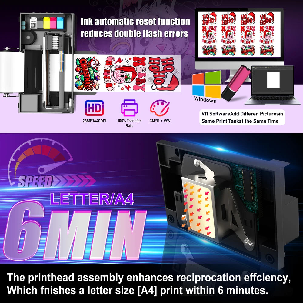 A4 DTF Printer For Epson L805 DTF Printer Direct Printing Transfer For Clothing Fabric T-shirt jean bag printing machine A4 DTF
