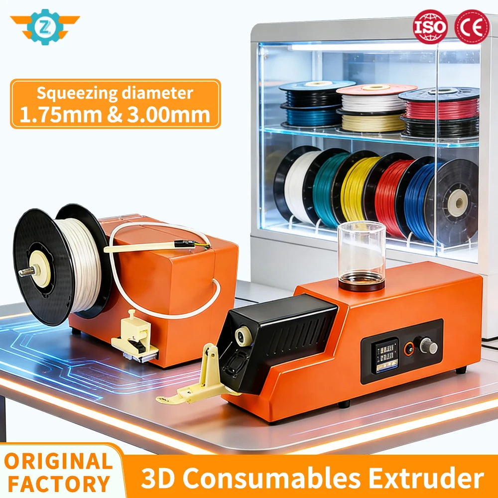 REX-CX100 3D Printing Extruder Filament Maker Automatic Wire Diameter 1.75mm/3mm for PLA PETG PA ABS PC PP 3D Printer Accessory