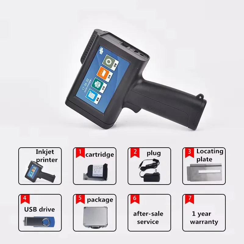 M20 Portable 4.3 inch Touch Screen Height 2-25.4 mm 600dpi Handheld inkjet printer suitable for plastic/steel/carton/wood/glass