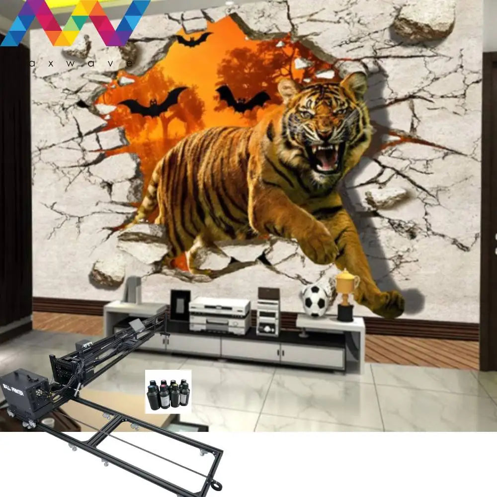3D Wall Printer UV Flat Smart Vertical Wall Printer Large format Digital Varnish Inkjet Printing Machine Direct to Wall Artwork