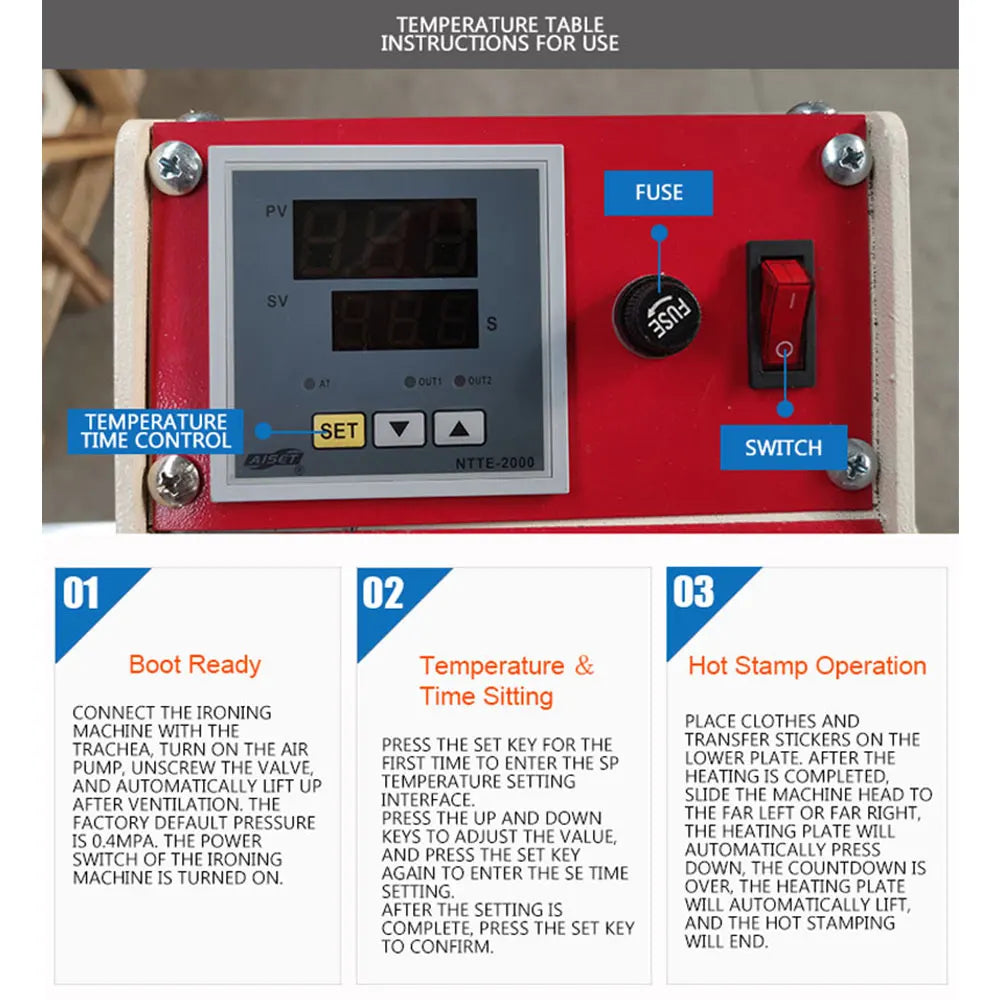 Pneumatic single-station hot stamping machine heat press automatic heat transfer machine printing clothing pattern equipment