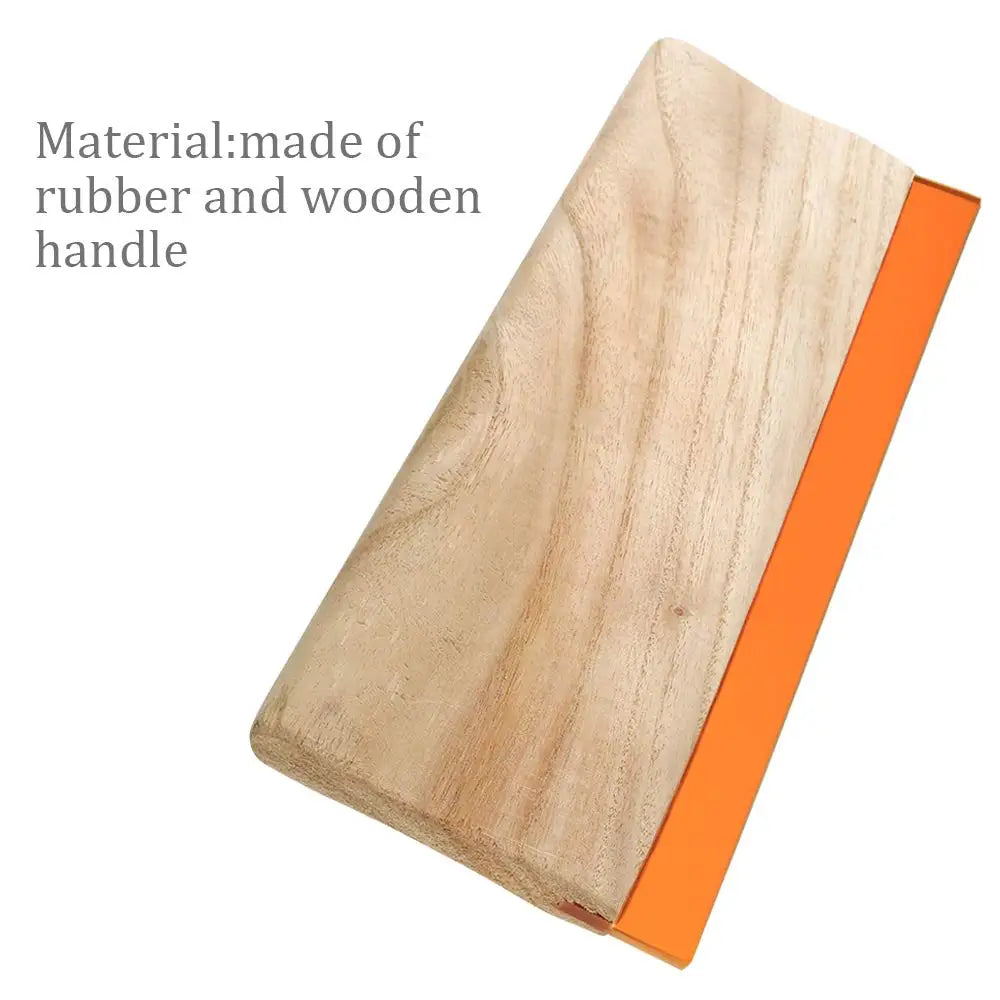 Screen Printing Squeegee with Wooden Anti-Slip Handle, High-Elastic Silicone Blade, Water-oil dual use, Anti-stick, Easy clean