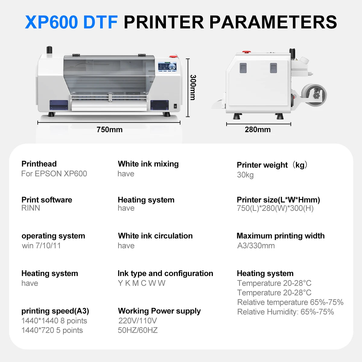 A3 DTF Printer For Epson XP600 Directly to Film Transfer Printer impresora dtf For textil Fabric T shirt Printing Machine 13inch