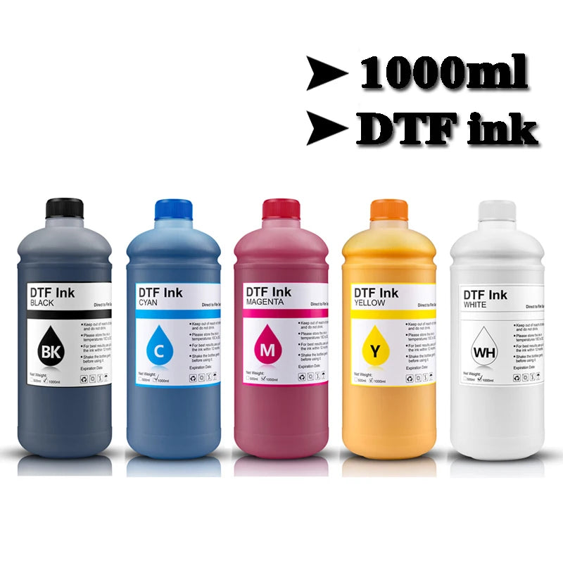1000ML 5Colors DTF ink kit for direct transfer film for PET film all desktop & large format DTF printer BK C M Y White color