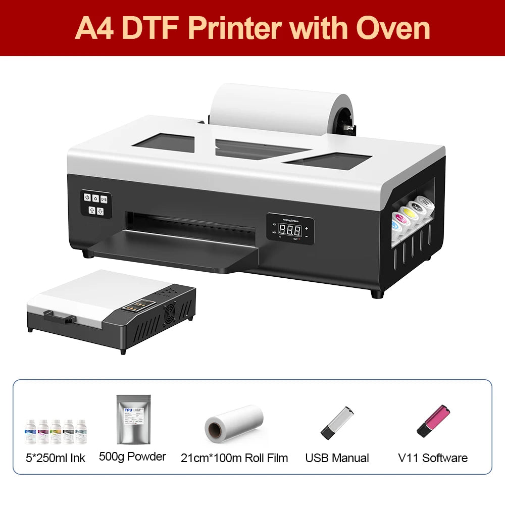 A4 A3 DTF Printer for Epson L805 Printhead Direct to Film Transfer DTF Printing Machine for All Dark & Light T-Shirts Fabrics