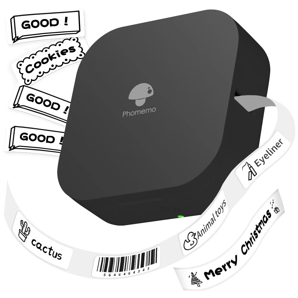 [New] Phomemo Q30 Portable Mini Label Maker Wireless bluethooth Handle Label Printer Tape Included Multiple Template Black