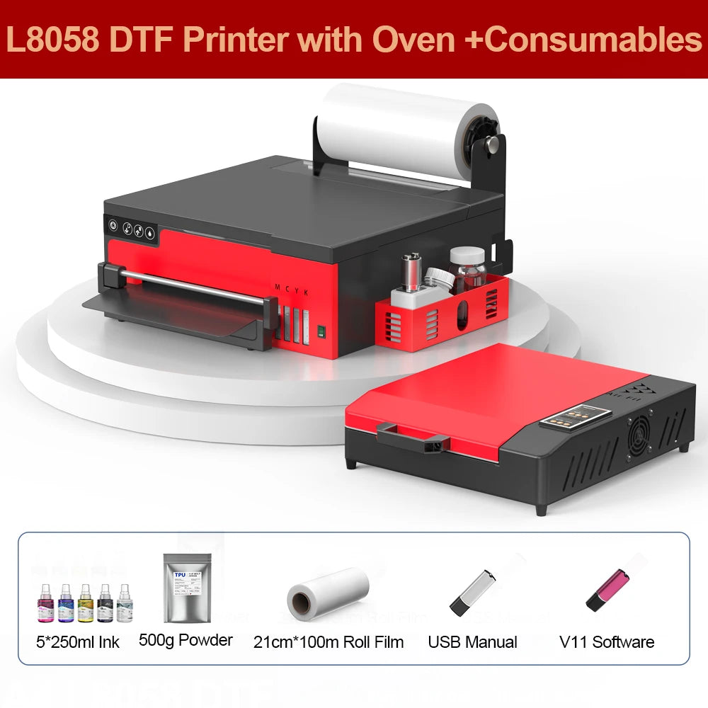 A4 DTF Printer XP600 Printhead 21cm Direct to Film Transfer DTF Machine for Dark Light T-shirt Textile Garment Clothes PET Film