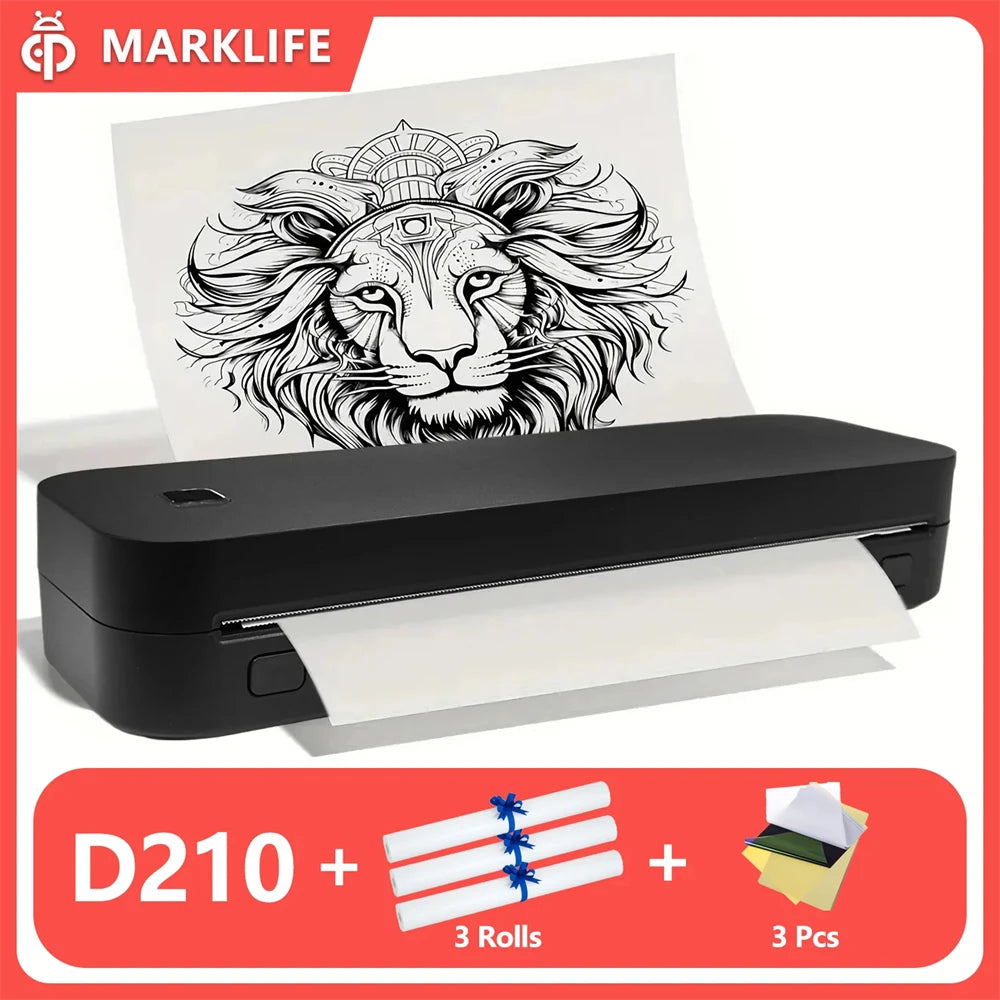 Marklife Portable A4 Thermal Printer Bluetooth-compatible Photo PDF Printing Machine Folded Rolls Paper for Office Home Travel