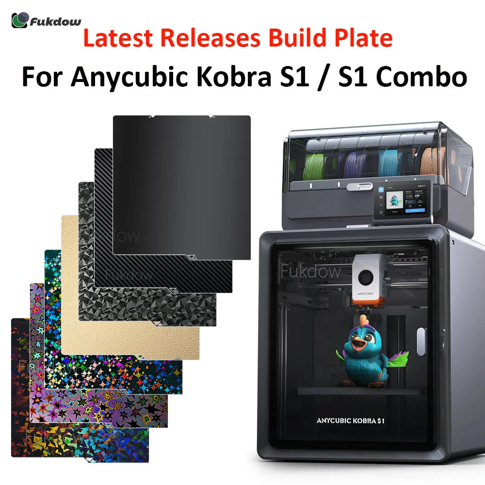 For Kobra S1 Combo Build Plate Kobra S1 PEI Sheet Spring Steel Double Sided Smooth PEO PET PEY for Anycubi Kobra S1 Print Plate