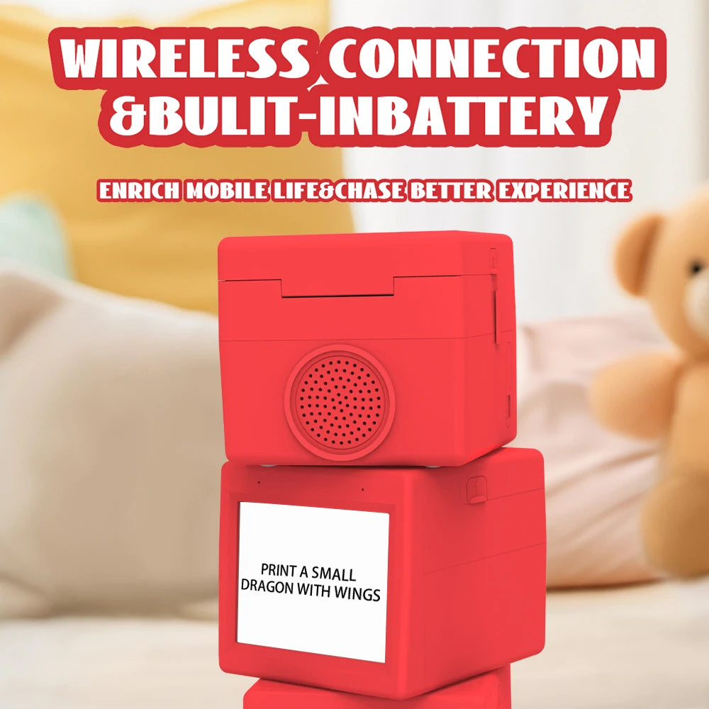 AI New Magic Box Voice Text Picture Printing Mini Thermal Printer WIFI Connect To Mobile Phone Parent-child Interaction Portable