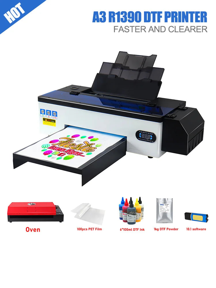 A3 T-shirt DTF-printer Supplier XP600 Print head DTF Transfer PET Film Vinyl Digital Printers for Clothing