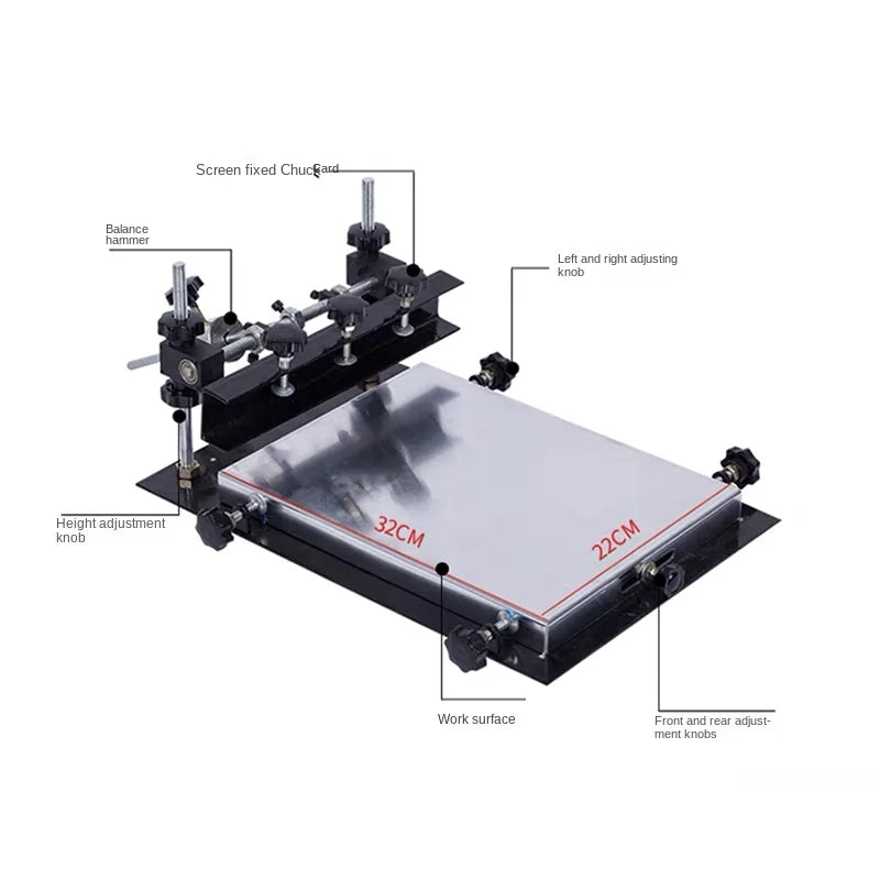 Silk Screen Printing Table, Manual Hot Stamping Table Solder Silk Screen Printing Machine, Manual Universal Fine-Tuning Printer