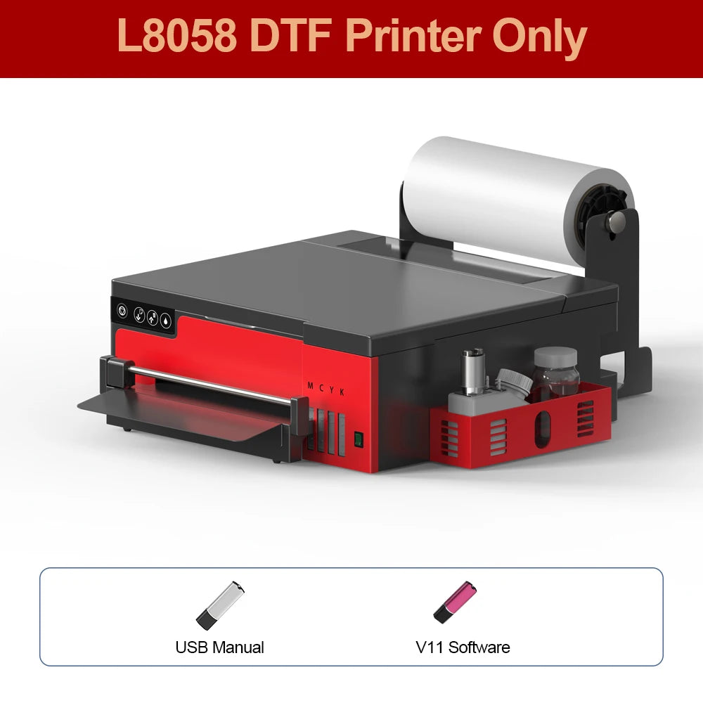 A4 DTF Printer XP600 Printhead 21cm Direct to Film Transfer DTF Machine for Dark Light T-shirt Textile Garment Clothes PET Film