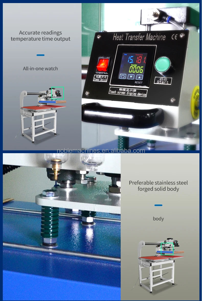 Automatic 38x38 40x50 40x60 Sublimation T-Shirt Heat Press Pneumatic for T-Shirt, Mug Printing  Regulator
