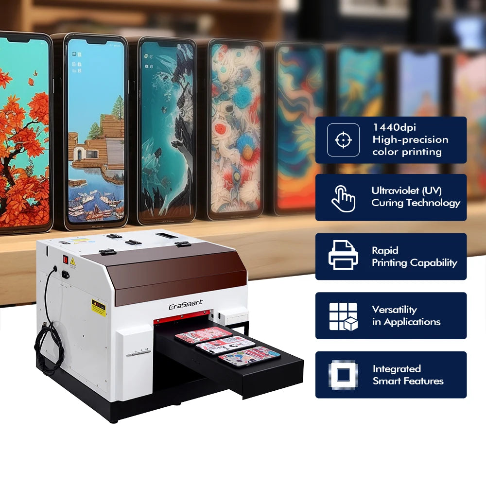 Erasmart Custom Logo Cheap A4 DTG Digital Flatbed Printer DTG Printing Machine for Bottle