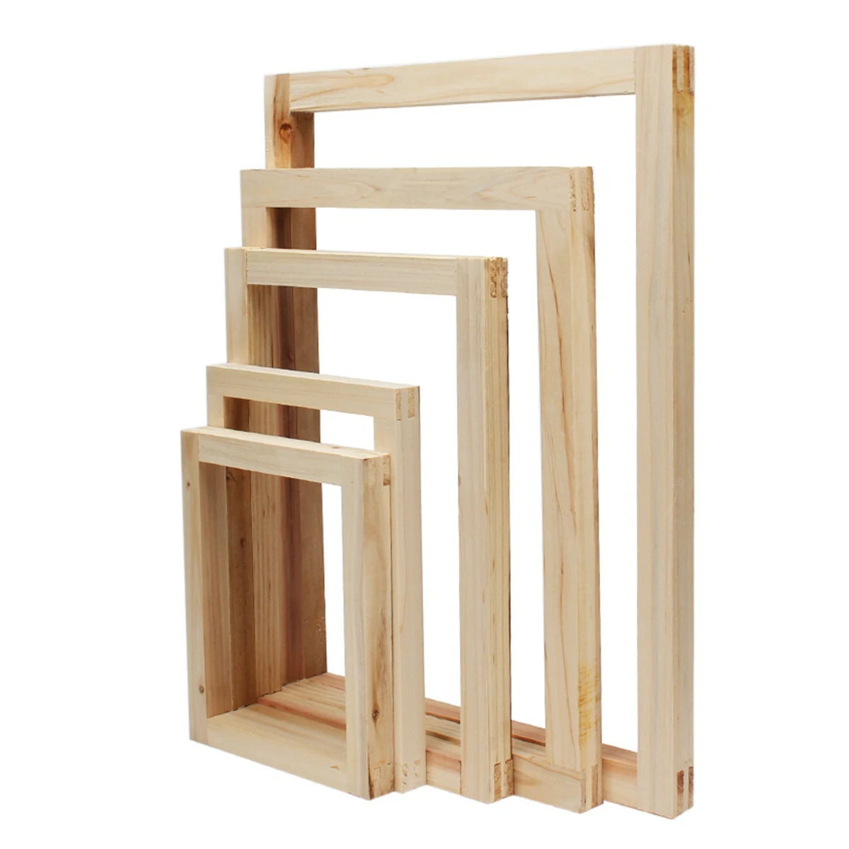 6pcs Wooden Screen Printing Frames Durable Silk Screen Printing Wood Frame for Screen Print Stencil Tool Parts A3/A4/A5