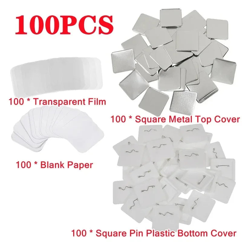 50x50mm Square Refrigerator Badge Press Machine Rotating Manual Making Fridge Magnet Badge Pins for Business Gifts Home Office
