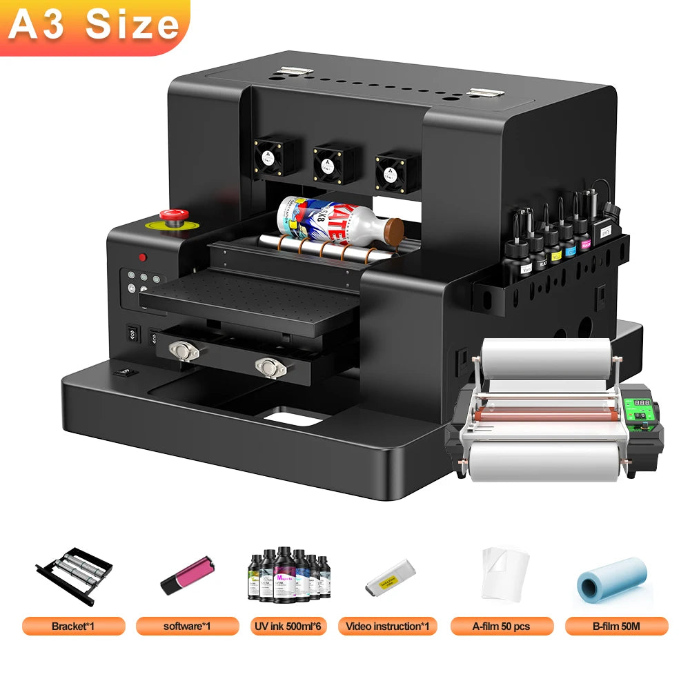 A3 UV Printer Impresora L805 UV Printer Machine UV Flatbed Printer For Bottle Wood Metal A4 UV DTF Printer Sticker 3d Printe