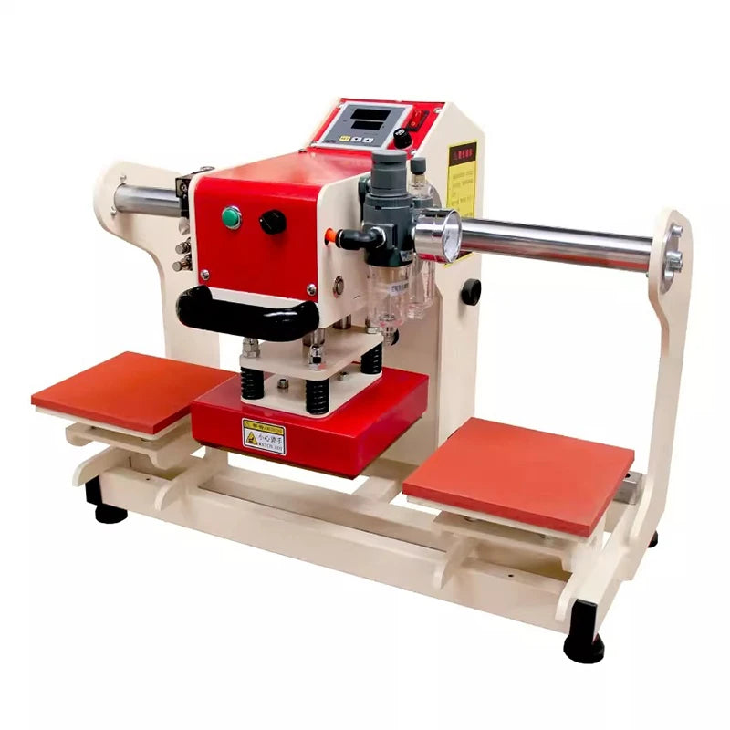 Double-position Sublimation Label Heat Press Machine Pneumatic Automatic Hot Stamping Machine for DIY T-Shirt Printer Phone Case