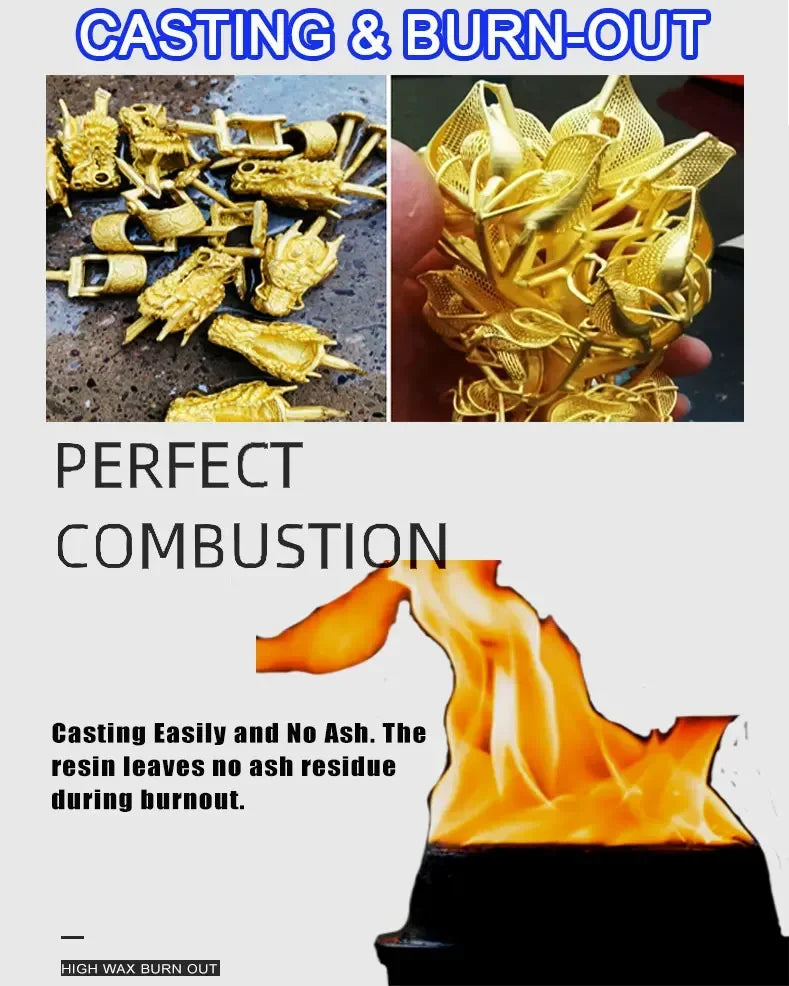 3D High Wax 80% Liquid Photopolymer Resins 3D Casting Resins Jewelry Castable Resin for LCD DLP SLA Printer