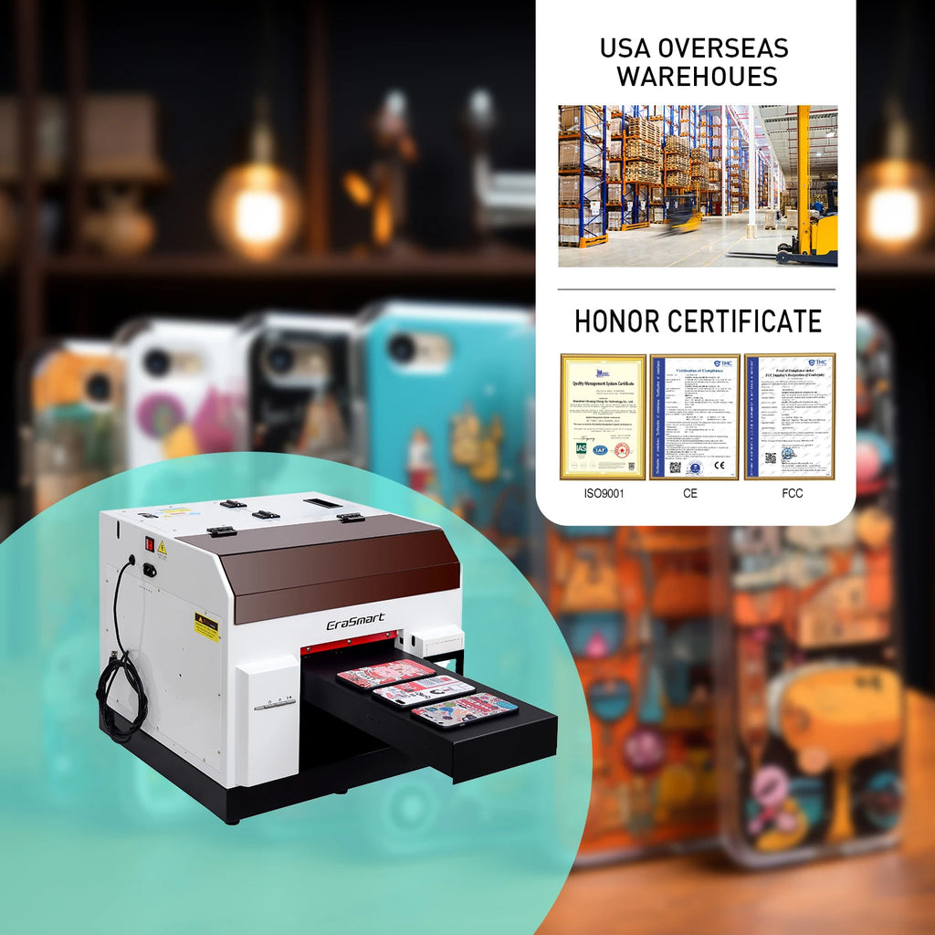 Erasmart Custom Logo Cheap A4 DTG Digital Flatbed Printer DTG Printing Machine for Bottle
