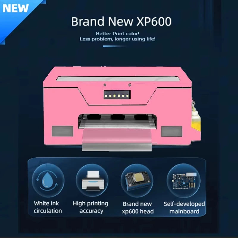 2025 Pink Digital  A3 DTF Printer XP600 Pet Film 13Inch Dtf Printer With Pink Oven for Any Textile