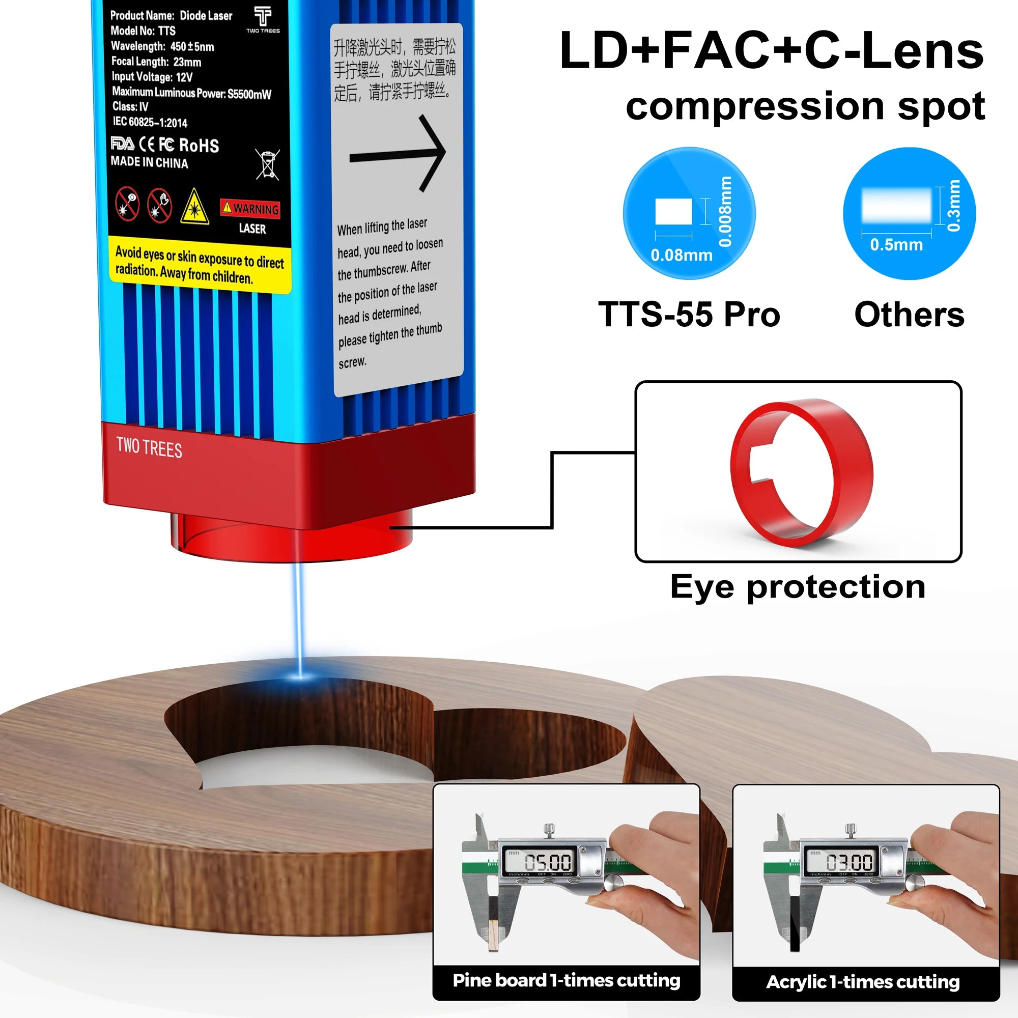 TwoTrees TTS-10 PRO Laser Engraving Machine 40W/80W APP Wifi Control Metal Laser Engraver Acrylic Wood CNC Cutting Machine